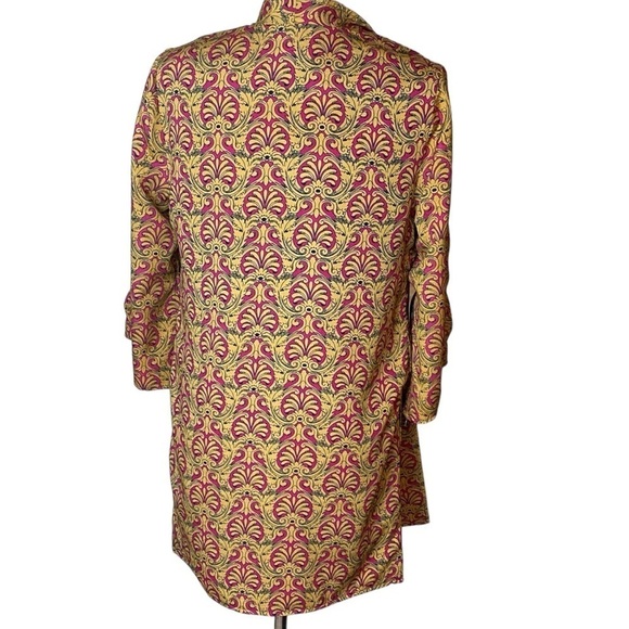 Chico’s women’s Reversible Kimono art to wear artsy pink/ mustard - Picture 9 of 14